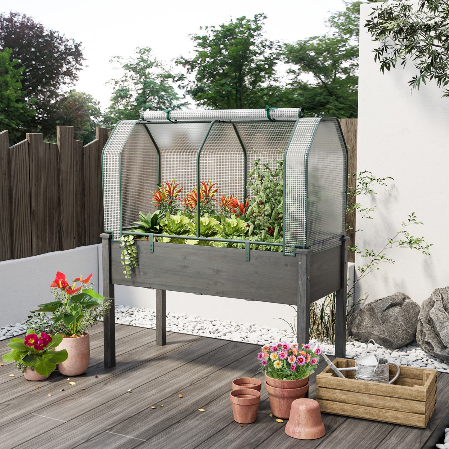 Mini Greenhouse, 47.5 x 21.5 x 24 Inch, Roll-Up Zipper Door, White Greenhouses at Gallery Canada