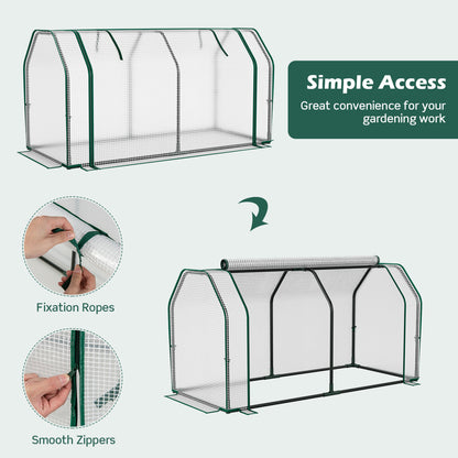 Mini Greenhouse, 47.5 x 21.5 x 24 Inch, Roll-Up Zipper Door, White Greenhouses at Gallery Canada