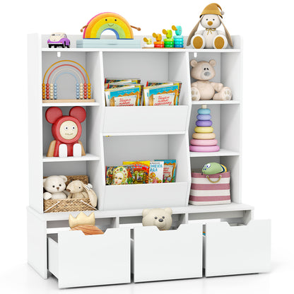 47" Children Bookcase Toy Storage Organizer Versatile Storage Cabinet, White Kids Storage at Gallery Canada