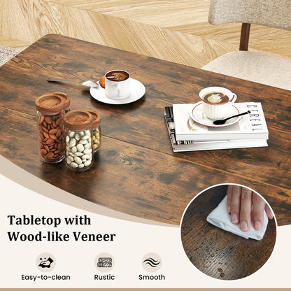 47 Inch Rectangular Dining Table, 2 Storage Shelves, Brown Dining Tables at Gallery Canada