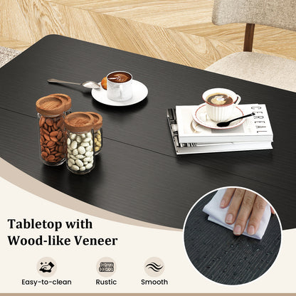 47 Inch Rectangular Dining Table, 2 Storage Shelves, Metal Legs, Black Dining Tables at Gallery Canada