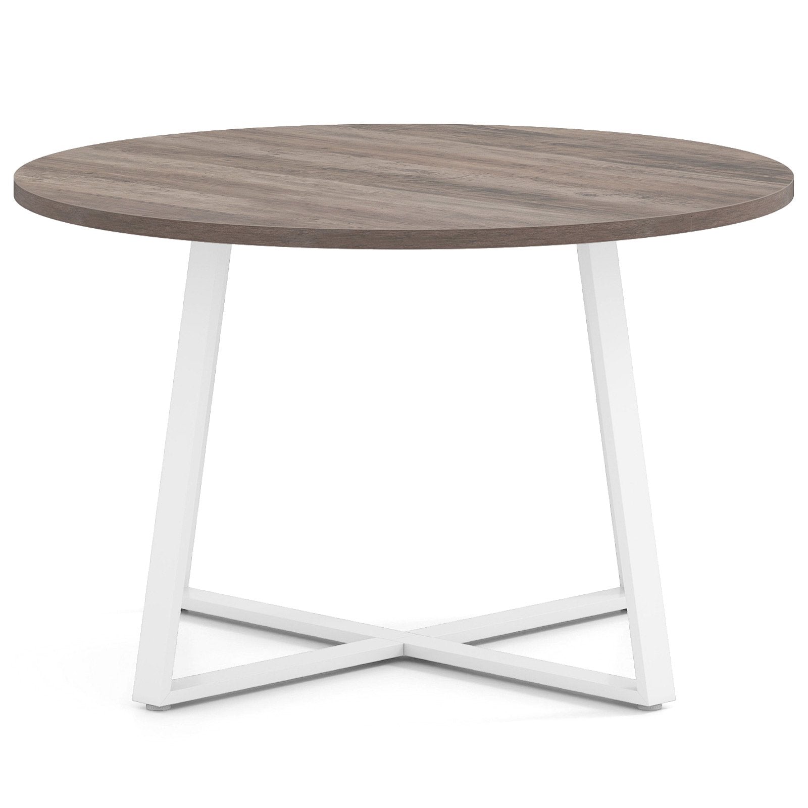 47 Inch Round Dining Table with Stable X-shaped Base and Round Thickened Tabletop, Natural Dining Tables Natural at Gallery Canada