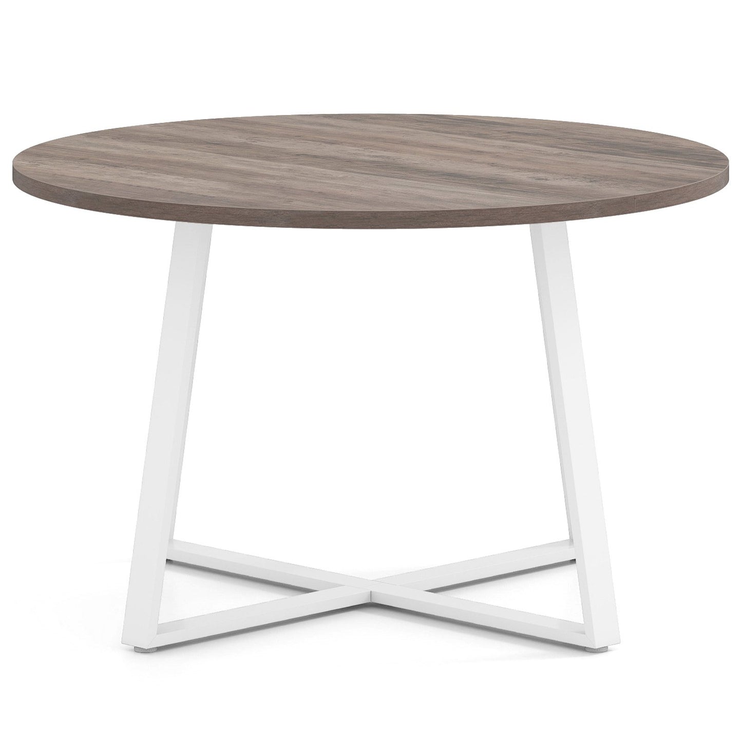 47 Inch Round Dining Table with Stable X-shaped Base and Round Thickened Tabletop, Natural Dining Tables Natural at Gallery Canada