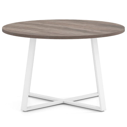 47 Inch Round Dining Table with Stable X-shaped Base and Round Thickened Tabletop, Natural Dining Tables Natural at Gallery Canada