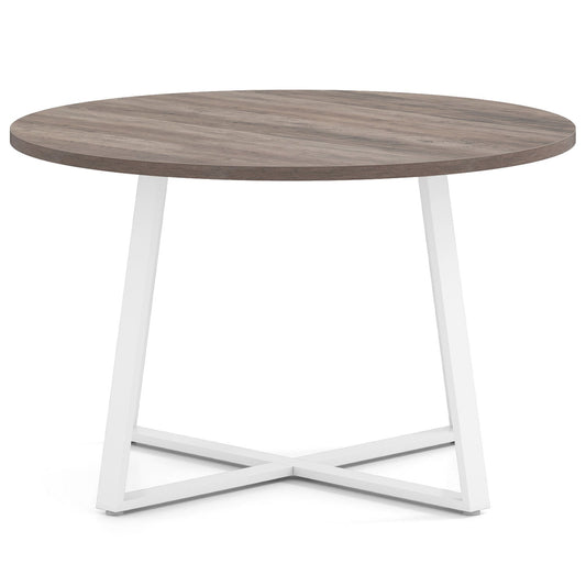 47 Inch Round Dining Table with Stable X-shaped Base and Round Thickened Tabletop, Natural Dining Tables Natural at Gallery Canada