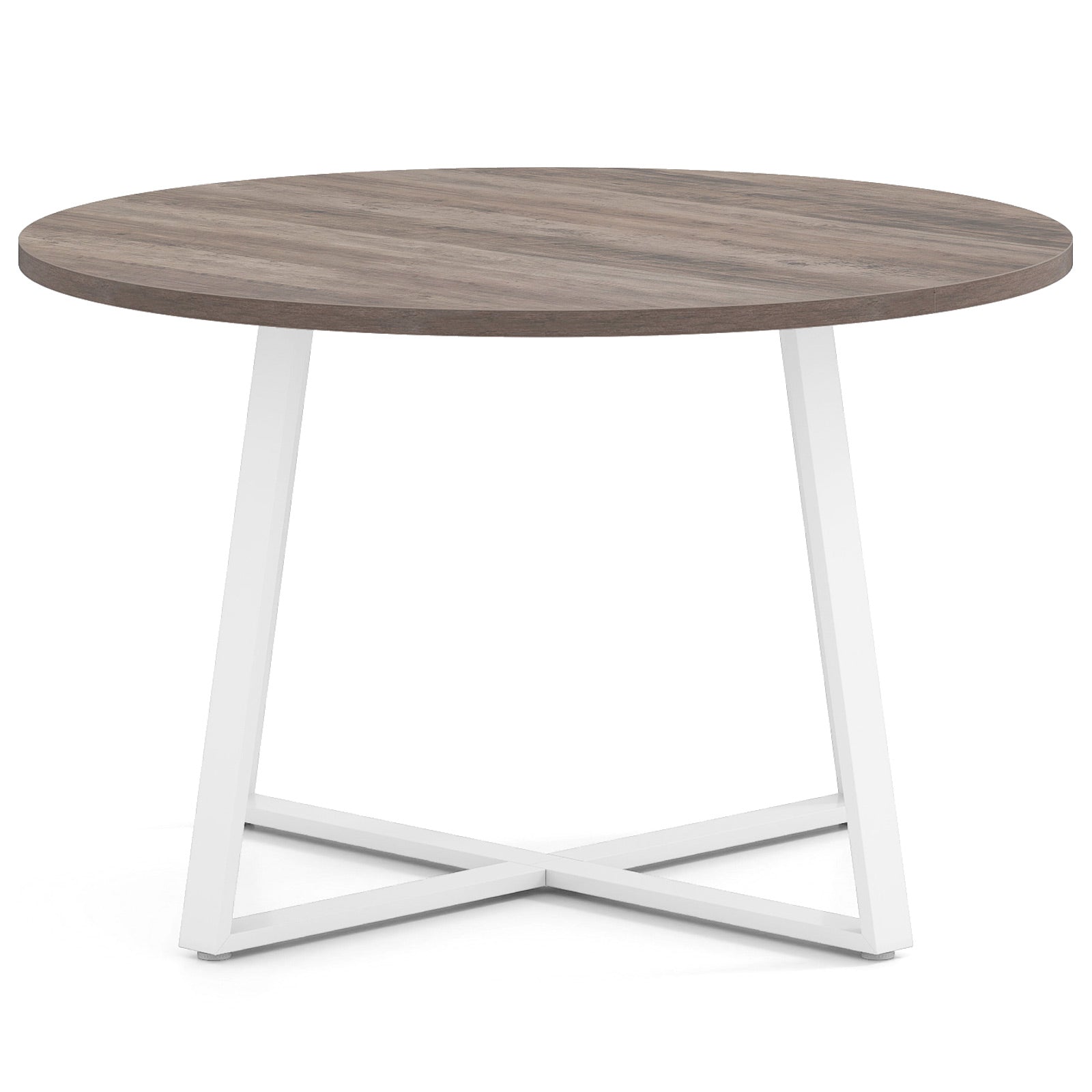47 Inch Round Dining Table with Stable X-shaped Base and Round Thickened Tabletop, Natural Dining Tables at Gallery Canada