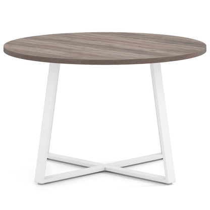 47 Inch Round Dining Table with Stable X-shaped Base and Round Thickened Tabletop, Natural Dining Tables at Gallery Canada