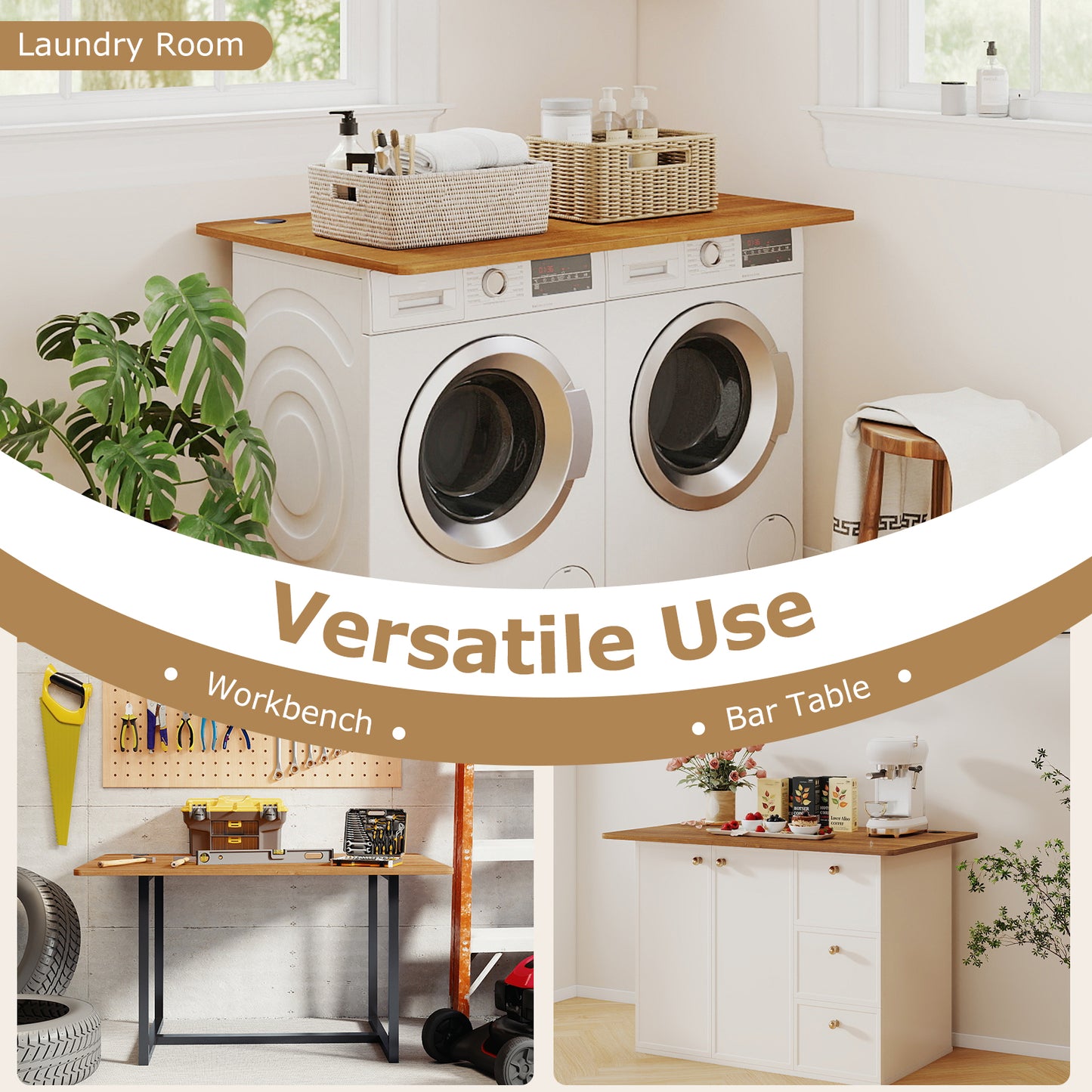 47 Inch x 30 Inch Universal Tabletop, Walnut, Standard And Standing Desk Office Desks at Gallery Canada