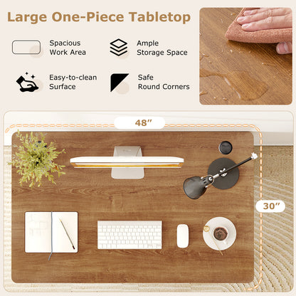 47 Inch x 30 Inch Universal Tabletop, Walnut, Standard And Standing Desk Office Desks at Gallery Canada