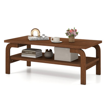 47 Inches Accent Rectangular Coffee Table for Living Room, Walnut Coffee Tables at Gallery Canada