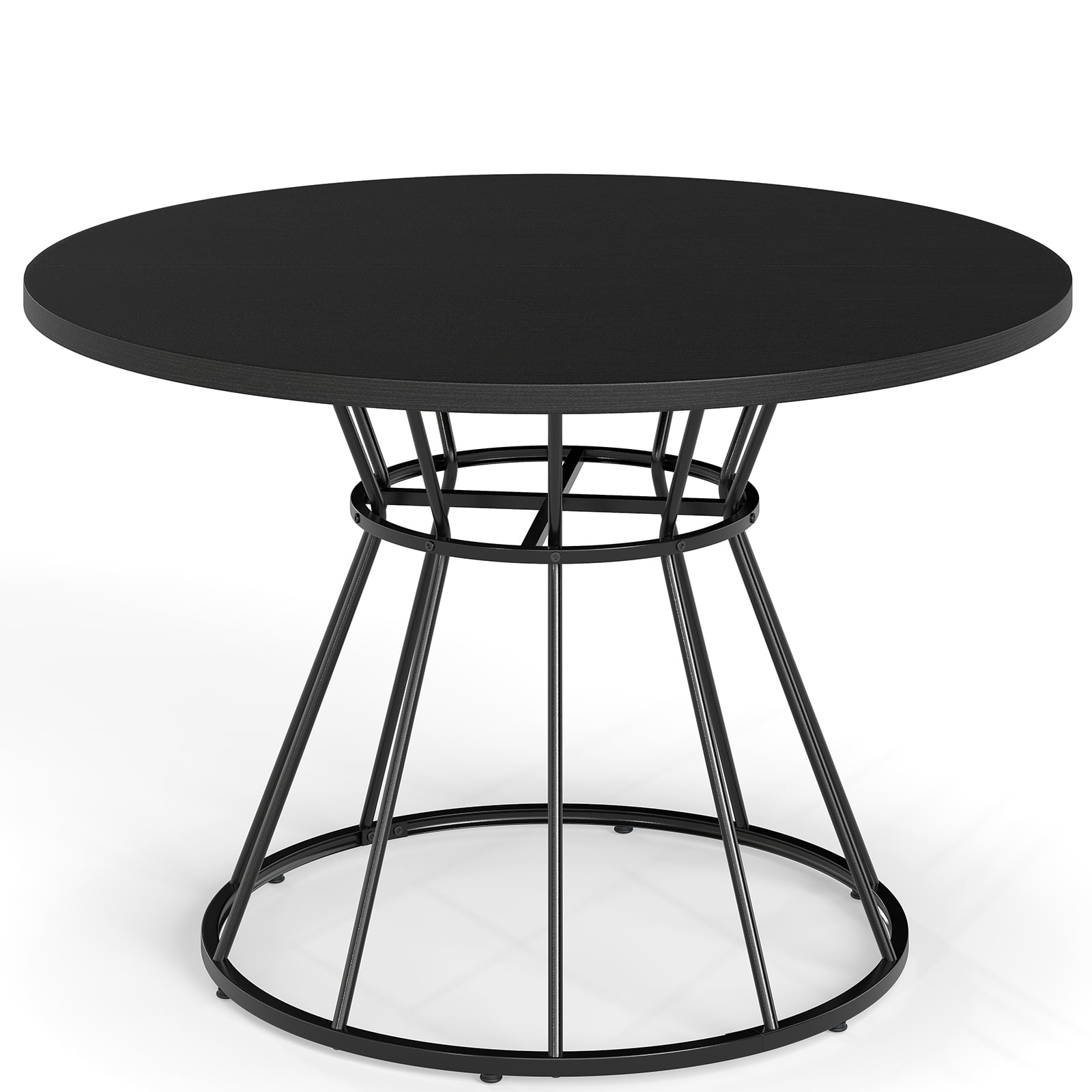 47 Inches Round Dining Table, Farmhouse Kitchen, Wooden Tabletop, Black Dining Tables at Gallery Canada