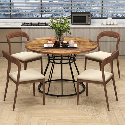47 Inches Round Dining Table For 4, Wooden Tabletop, Brown Dining Tables at Gallery Canada