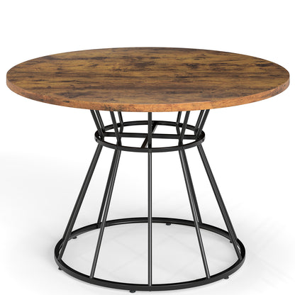 47 Inches Round Dining Table For 4, Wooden Tabletop, Brown Dining Tables Brown at Gallery Canada