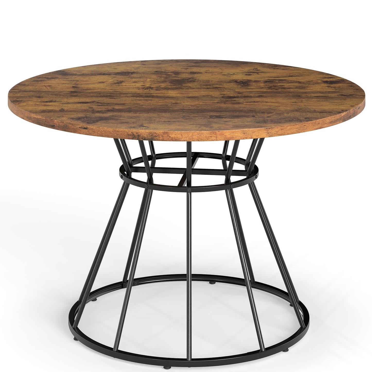 47 Inches Round Dining Table For 4, Wooden Tabletop, Brown Dining Tables at Gallery Canada