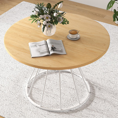 47 Inches Round Dining Table, Wooden Tabletop, Natural Dining Tables at Gallery Canada