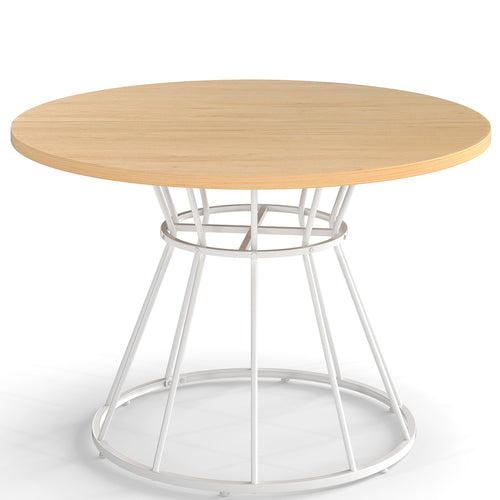 47 Inches Round Dining Table, Wooden Tabletop, Natural