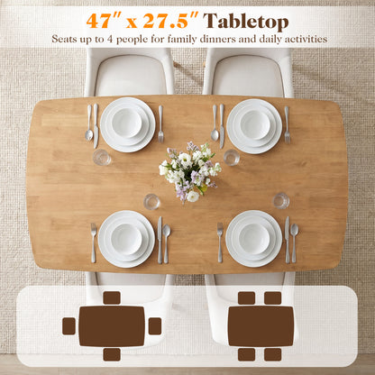 47" Solid Wood Dining Table, Natural