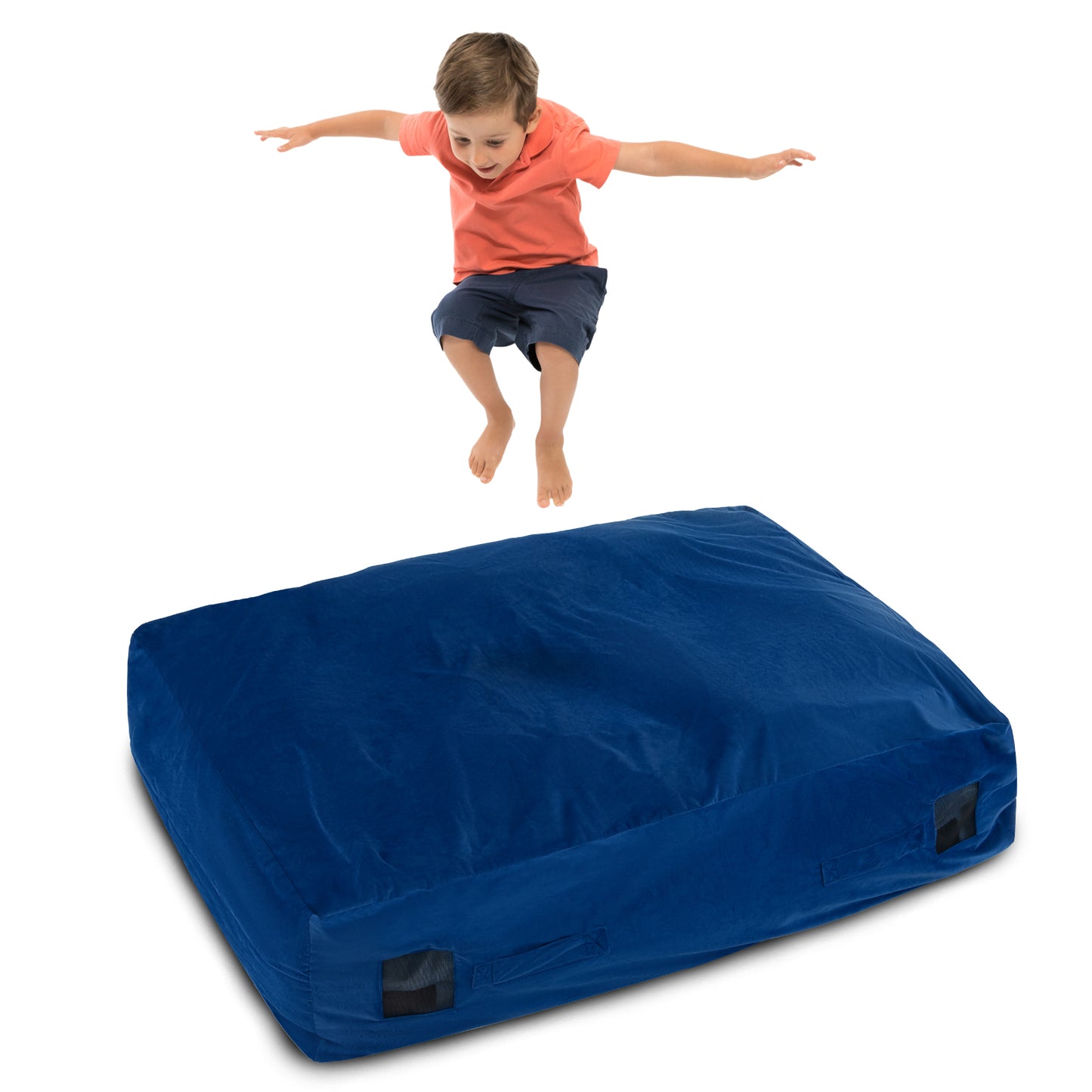 47 x 35.5 Inch Crash Pad Sensory Mat, With Foam Blocks And Washable Cover, Blue Outdoor Play at Gallery Canada