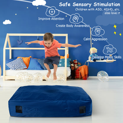 47 x 35.5 Inch Crash Pad Sensory Mat, With Foam Blocks And Washable Cover, Blue Outdoor Play at Gallery Canada