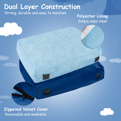 47 x 35.5 Inch Crash Pad Sensory Mat, With Foam Blocks And Washable Cover, Blue Outdoor Play at Gallery Canada
