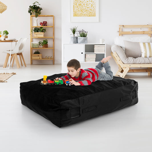 47 x 35.5 Inch Crash Pad Sensory Mat with Foam Blocks and Washable Cover, Black Outdoor Play Black at Gallery Canada
