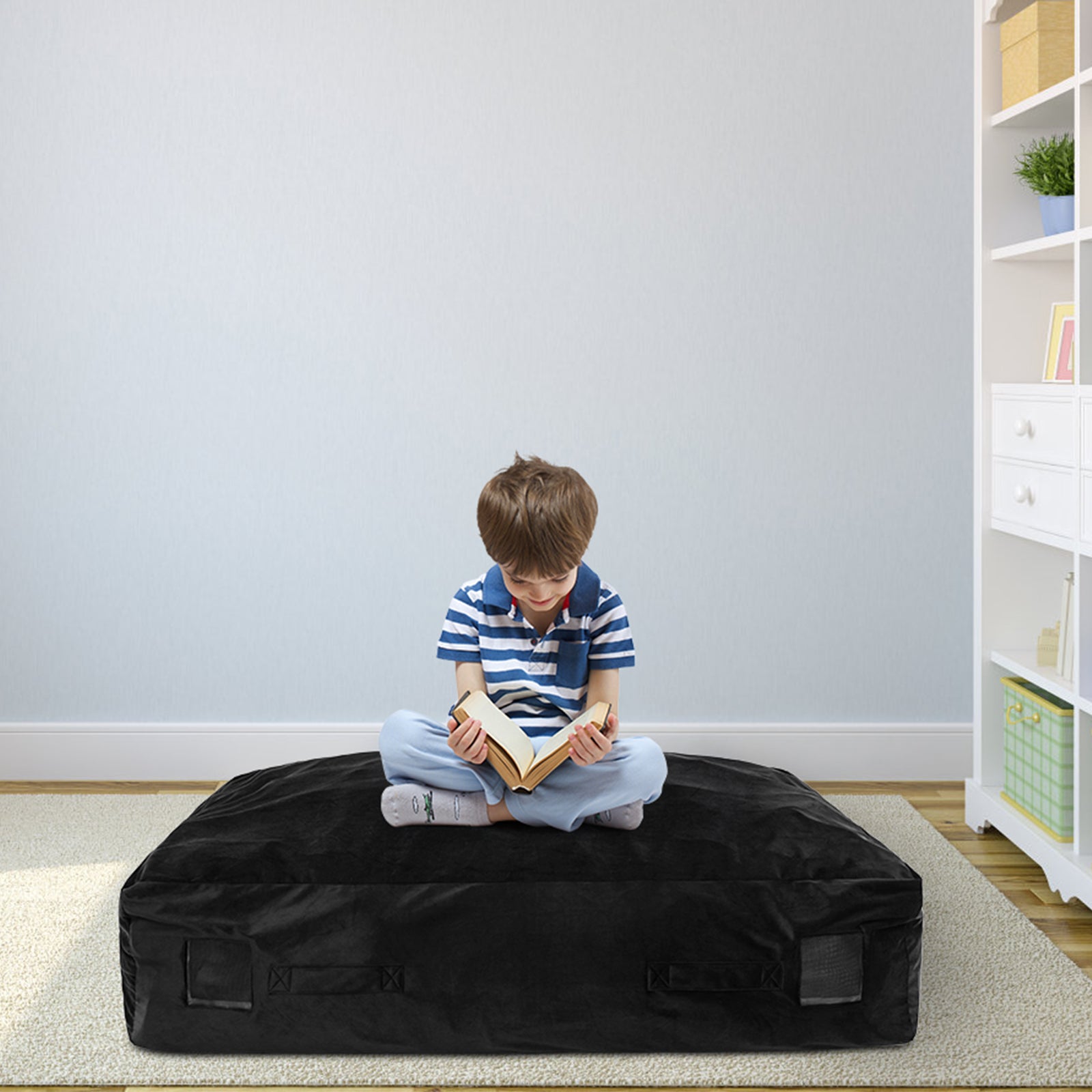 47 x 35.5 Inch Crash Pad Sensory Mat with Foam Blocks and Washable Cover, Black Outdoor Play at Gallery Canada