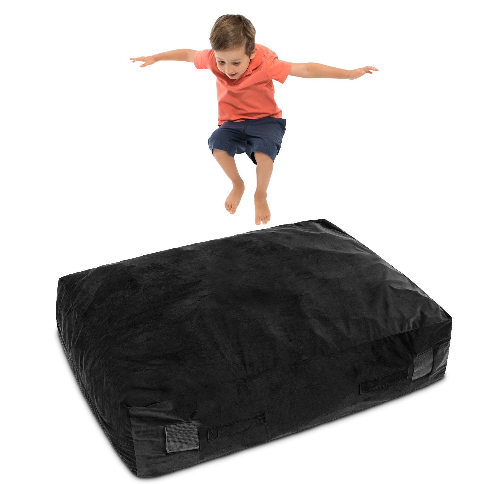 47 x 35.5 Inch Crash Pad Sensory Mat with Foam Blocks and Washable Cover, Black Outdoor Play at Gallery Canada