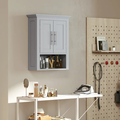 Bathroom Wall Cabinet, Medicine Storage with Shelf, Grey Wall Mounted Cabinets at Gallery Canada