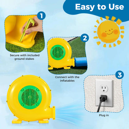 480W Bounce House Blower with Handle and Ground Stakes Air Blowers at Gallery Canada