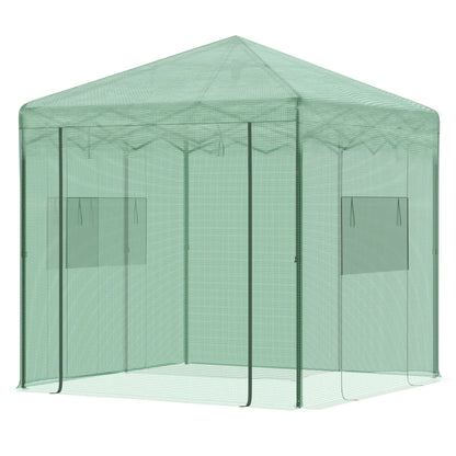 8' x 6' Portable Pop Up Greenhouse, Outdoor Walk-in, Green Walk In Greenhouses at Gallery Canada