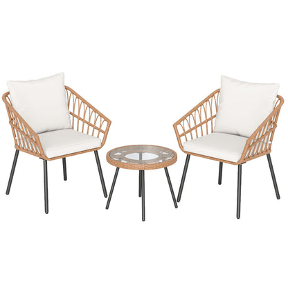 3 Piece Patio Bistro Set, Heavy Duty Metal Frame, Beige Patio Conversation Sets at Gallery Canada