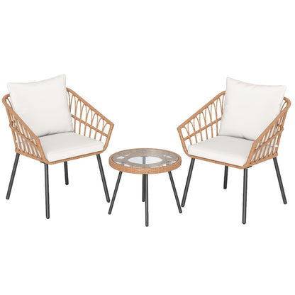 3 Piece Patio Bistro Set, Heavy Duty Metal Frame, Beige Patio Conversation Sets Beige at Gallery Canada