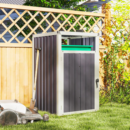 Lockable Outdoor Storage Shed, Single Garbage Bin, Galvanized Frame, Dark Grey Sheds at Gallery Canada