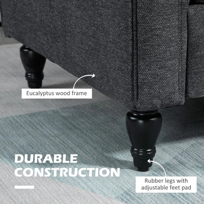 Vintage Loveseat, Upholstered Chenille 2 Seater Sofa, Dark Grey 2-Seater Sofas at Gallery Canada