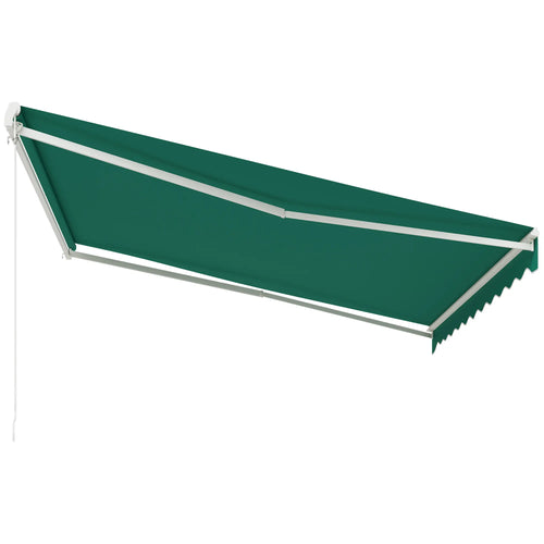 13' x 10' Retractable Electric Awning, Sun Shade Shelter, Remote, Green