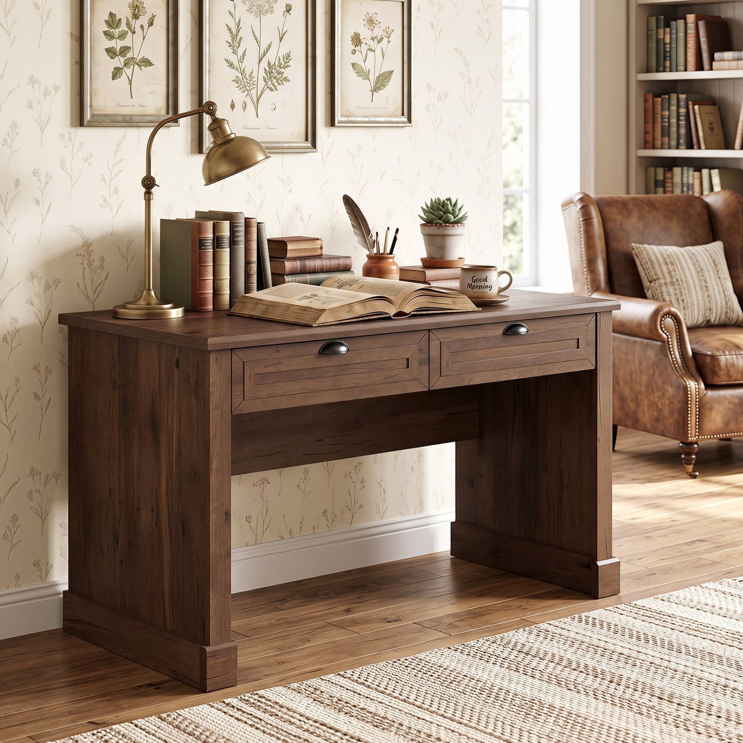 48" Farmhouse Desk, Brown