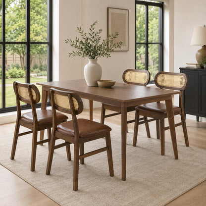48 Inch Dining Table Set for 4 with Rattan Chairs Mid Century Kitchen Table and Chairs Set for Dining Room Kitchen & Dining at Gallery Canada