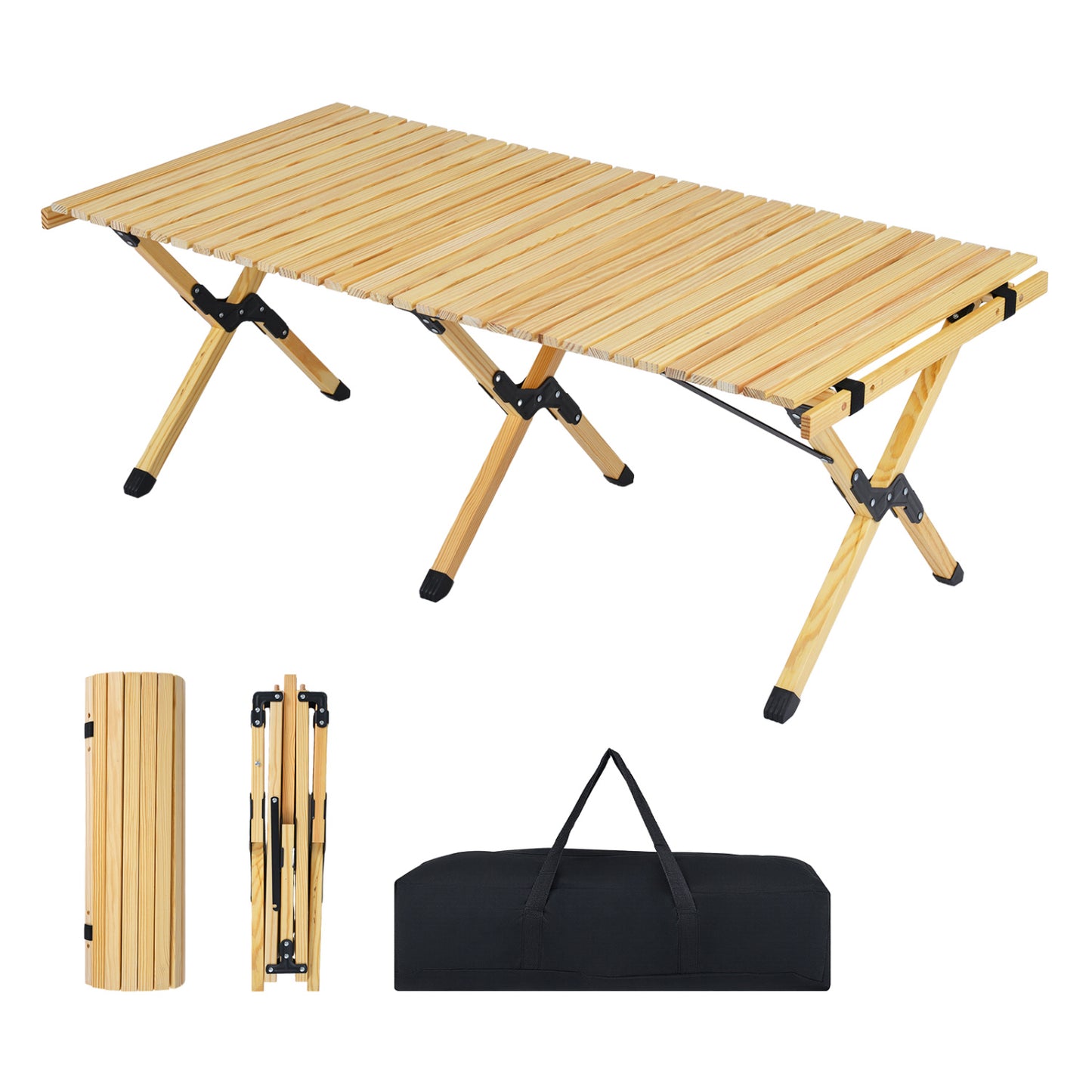 48 Inch Folding Camping Table With Carry Bag, Natural Camping Furniture at Gallery Canada