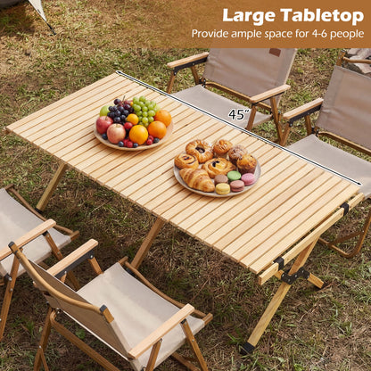 48 Inch Folding Camping Table With Carry Bag, Natural Camping Furniture at Gallery Canada