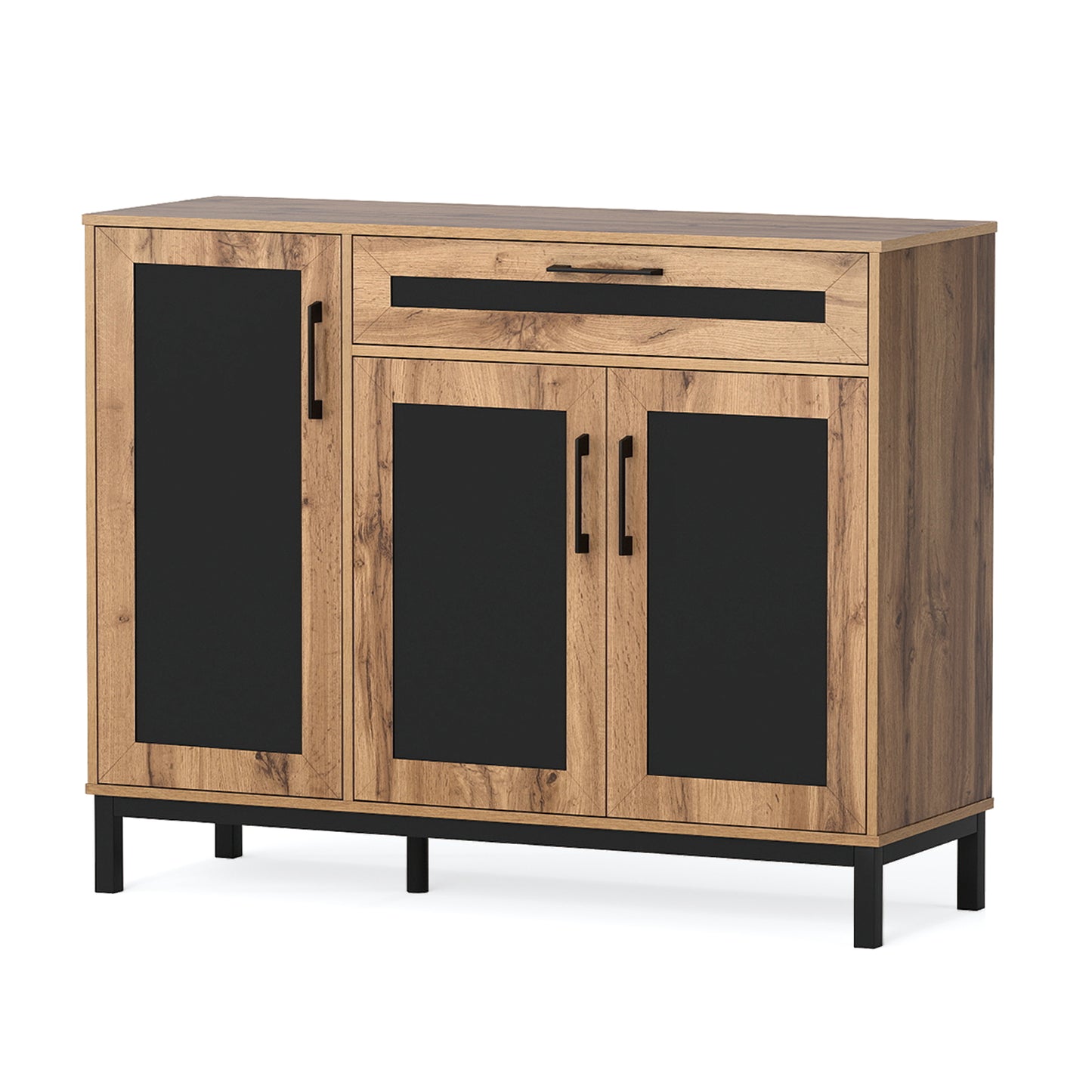 48 Inch Sideboard Buffet Cabinet with Drawer and Metal Legs, Natural Sideboards Cabinets & Buffets at Gallery Canada