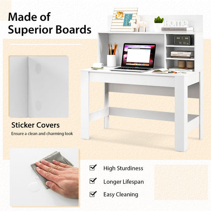 48 Inch Computer Desk, Anti-Tipping Kits, Cable Management Hole, White Computer Desks at Gallery Canada