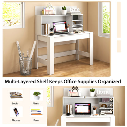 48 Inch Computer Desk, Anti-Tipping Kits, Cable Management Hole, White Computer Desks at Gallery Canada