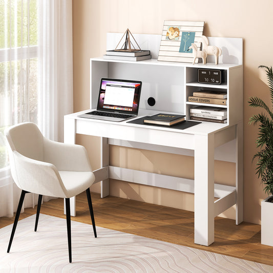 48 Inch Computer Desk, Anti-Tipping Kits, Cable Management Hole, White Computer Desks White at Gallery Canada