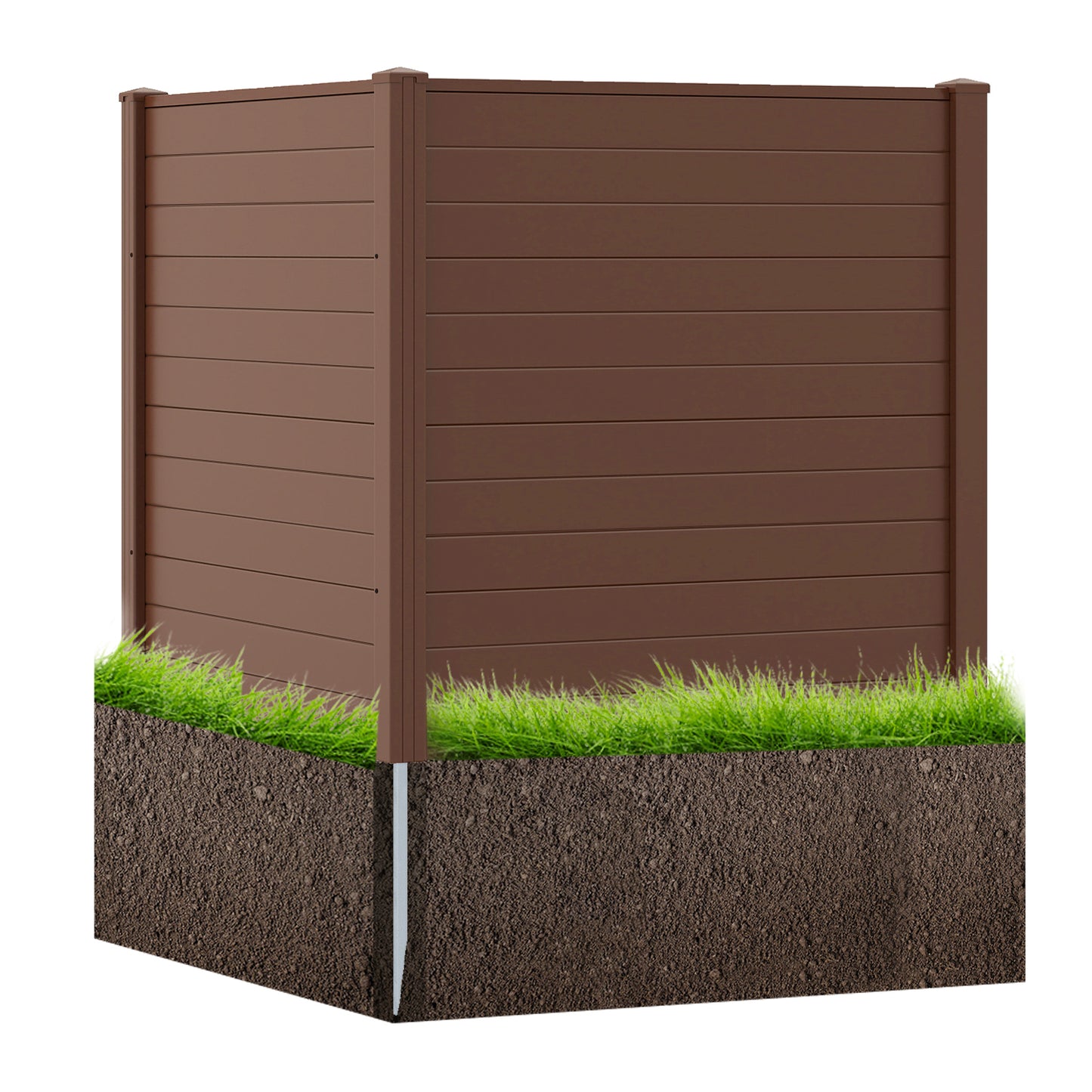 48" W x 48" H Outdoor Privacy Fence Screen, With Metal Ground Stakes, Brown Decorative Fencing & Flooring at Gallery Canada