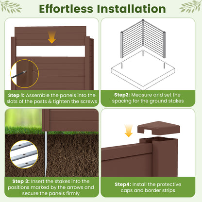 48" W x 48" H Outdoor Privacy Fence Screen, With Metal Ground Stakes, Brown Decorative Fencing & Flooring at Gallery Canada