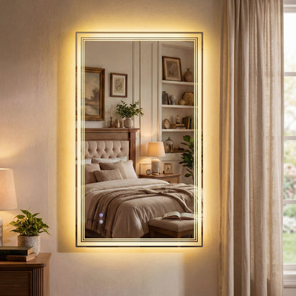 48" x 28" LED Bathroom Mirror, Frontlit Backlit, Silver Wall Mirrors at Gallery Canada