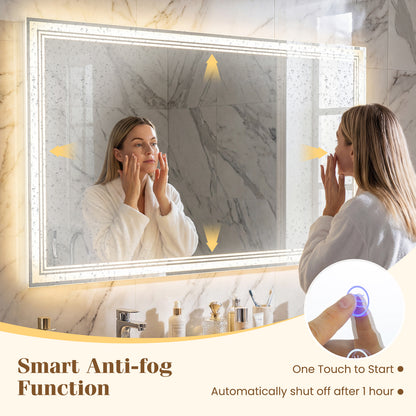 48" x 28" LED Bathroom Mirror, Frontlit Backlit, Silver Wall Mirrors at Gallery Canada