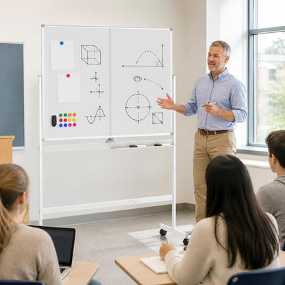48" x 36" Mobile White Board, Lockable Wheels, White Home Office at Gallery Canada