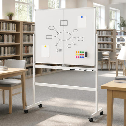 48" x 36" Mobile White Board, Lockable Wheels, White Home Office at Gallery Canada