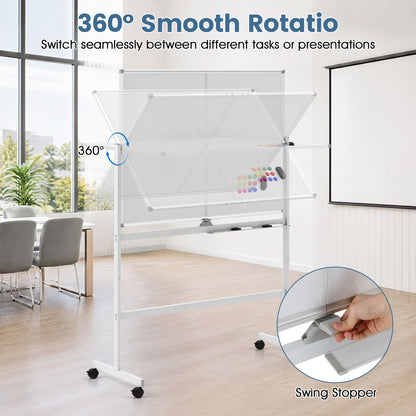 48" x 36" Mobile White Board, Lockable Wheels, White Home Office at Gallery Canada
